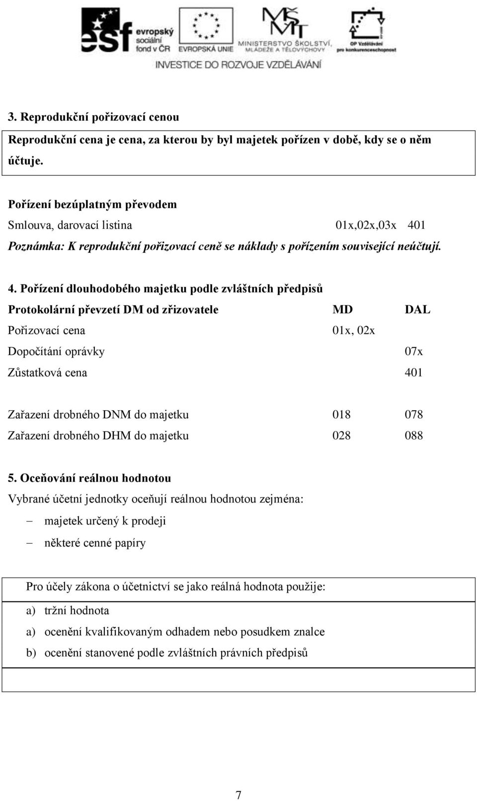 1 Poznámka: K reprodukční pořizovací ceně se náklady s pořízením související neúčtují. 4.