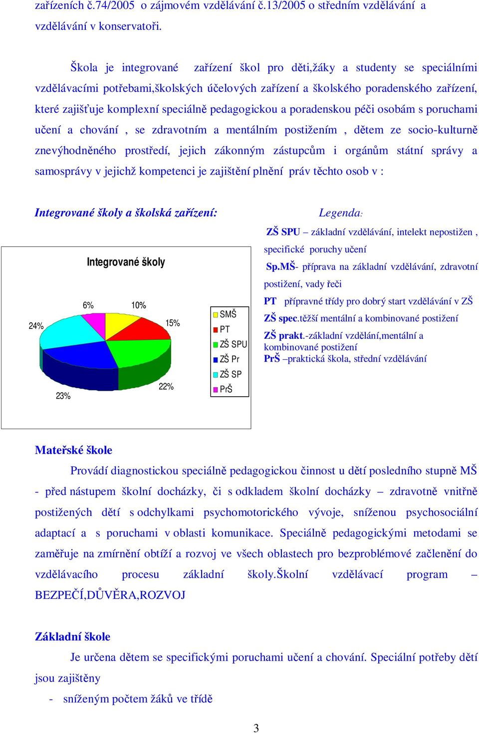 pedagogickou a poradenskou péi osobám s poruchami uení a chování, se zdravotním a mentálním postižením, dtem ze socio-kulturn znevýhodnného prostedí, jejich zákonným zástupcm i orgánm státní správy a