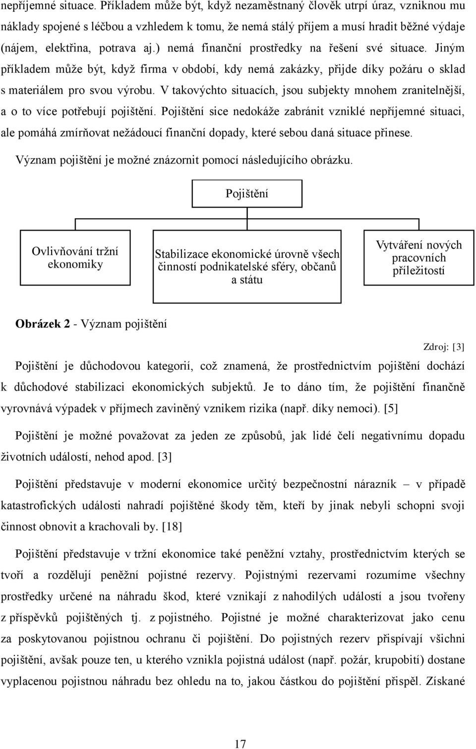 ) nemá finanční prostředky na řešení své situace. Jiným příkladem může být, když firma v období, kdy nemá zakázky, přijde díky požáru o sklad s materiálem pro svou výrobu.