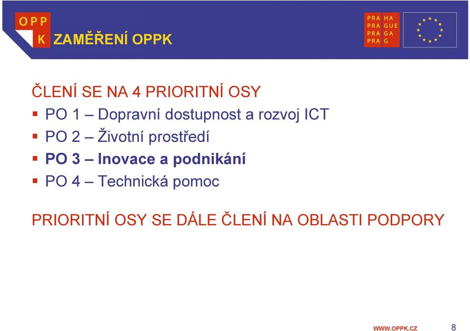 prostředí PO 3 Inovace a podnikání PO 4 Technická