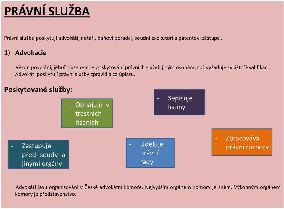 Advokáti poskytují právní služby zpravidla za úplatu.