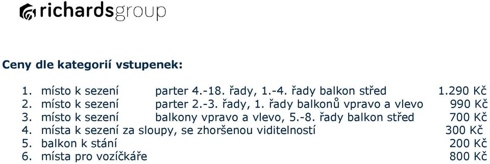 řady balkonů vpravo a vlevo 990 Kč 3. místo k sezení balkony vpravo a vlevo, 5.-8.