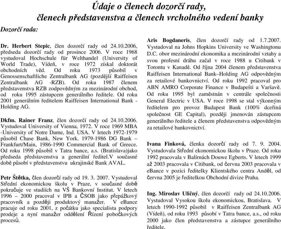 Od roku 1973 působil v Genossenschaftliche Zentralbank AG (pozdější Raiffeisen Zentralbank AG -RZB).