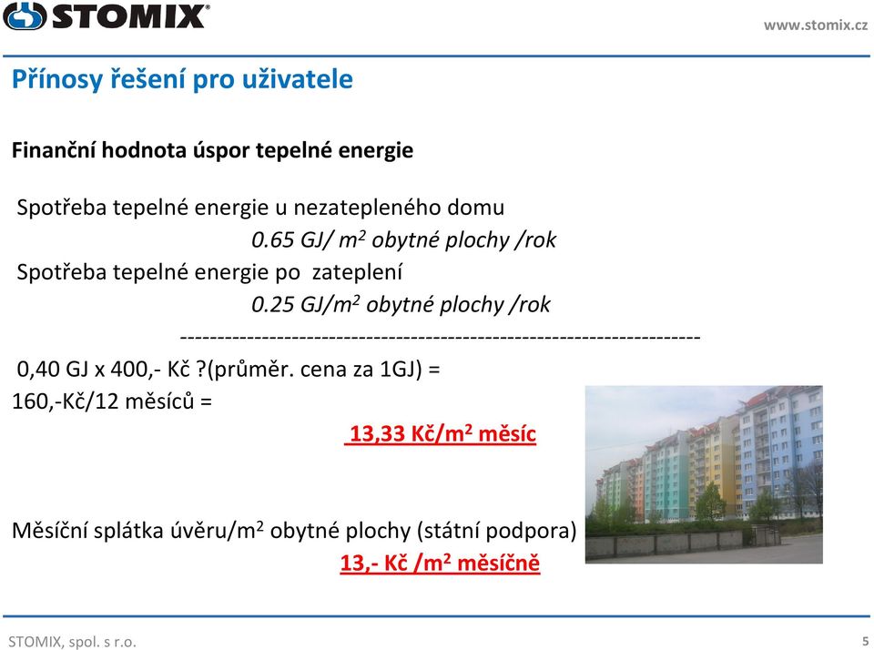 25 GJ/m 2 obytnéplochy /rok ---------------------------------------------------------------------- 0,40 GJ x