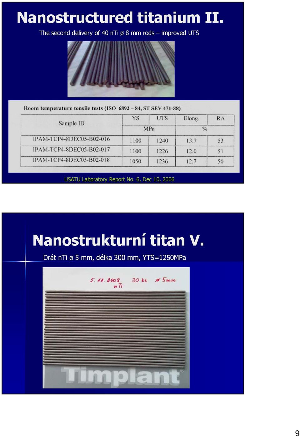 improved UTS USATU Laboratory Report No.