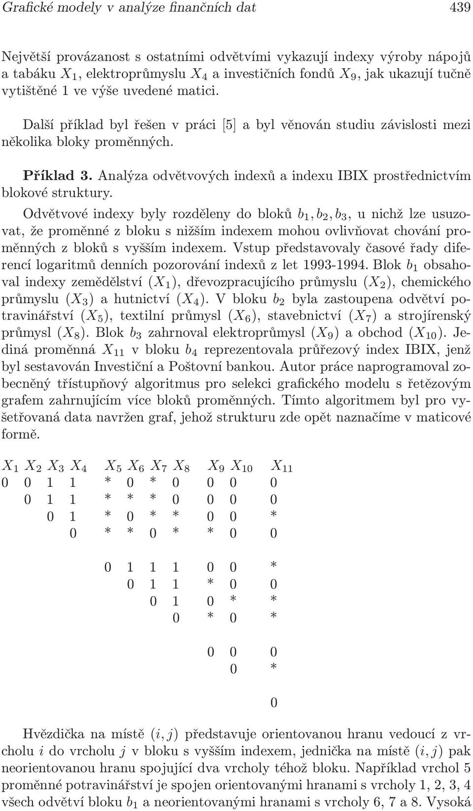 Odvětvovéindexybylyrozdělenydobloků b 1, b 2, b 3,unichžlzeusuzovat, že proměnné z bloku s nižším indexem mohou ovlivňovat chování proměnných z bloků s vyšším indexem.