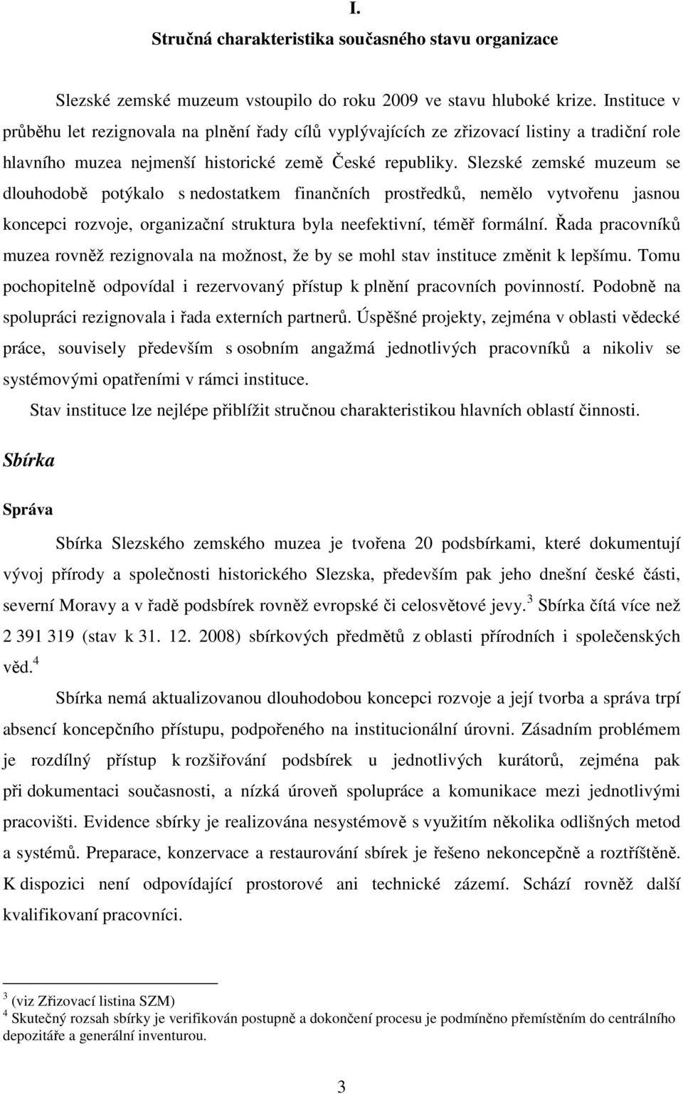 Slezské zemské muzeum se dlouhodobě potýkalo s nedostatkem finančních prostředků, nemělo vytvořenu jasnou koncepci rozvoje, organizační struktura byla neefektivní, téměř formální.