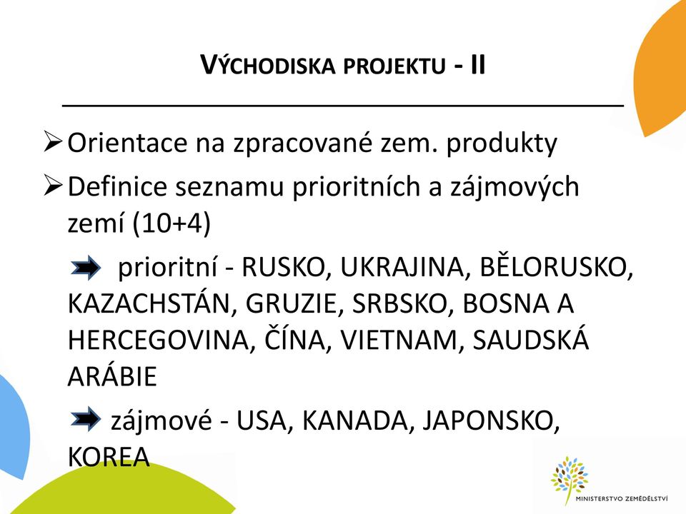 prioritní - RUSKO, UKRAJINA, BĚLORUSKO, KAZACHSTÁN, GRUZIE, SRBSKO,