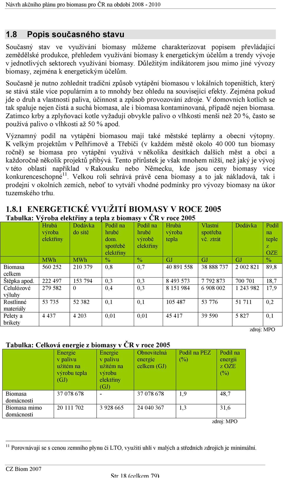 Současně je nutno zohlednit tradiční způsob vytápění biomasou v lokálních topeništích, který se stává stále více populárním a to mnohdy bez ohledu na související efekty.