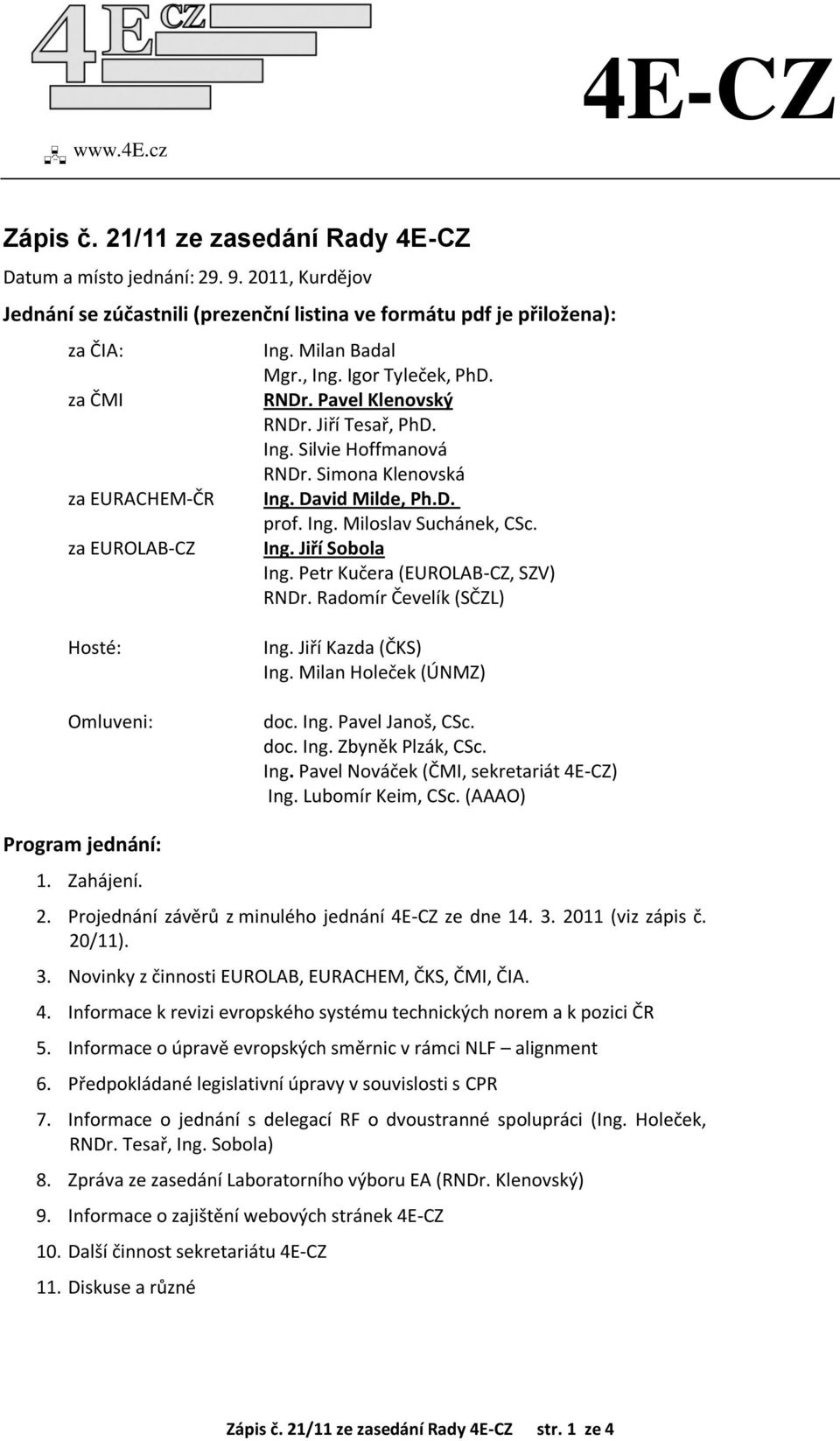 Pavel Klenovský RNDr. Jiří Tesař, PhD. Ing. Silvie Hoffmanová RNDr. Simona Klenovská Ing. David Milde, Ph.D. prof. Ing. Miloslav Suchánek, CSc. Ing. Jiří Sobola Ing.