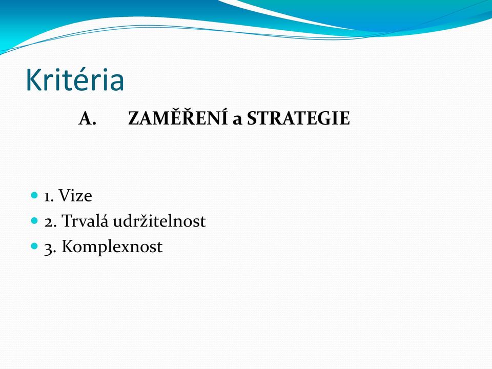 STRATEGIE 1. Vize 2.