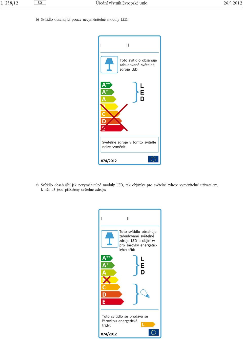 Svítidlo obsahující jak nevyměnitelné moduly LED, tak objímky