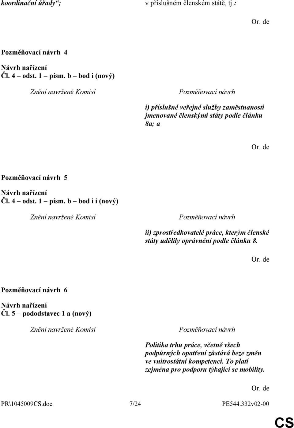 b bod i i (nový) ii) zprostředkovatelé práce, kterým členské státy udělily oprávnění podle článku 8. 6 Čl.