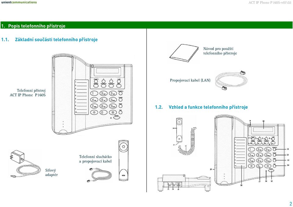 (LAN) Telefonní přístroj ACT IP Phone P160S 1.2.