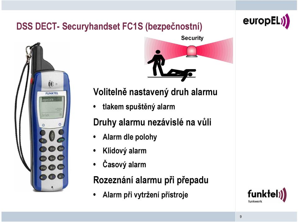 Druhy alarmu nezávislé na vůli Alarm dle polohy Klidový alarm