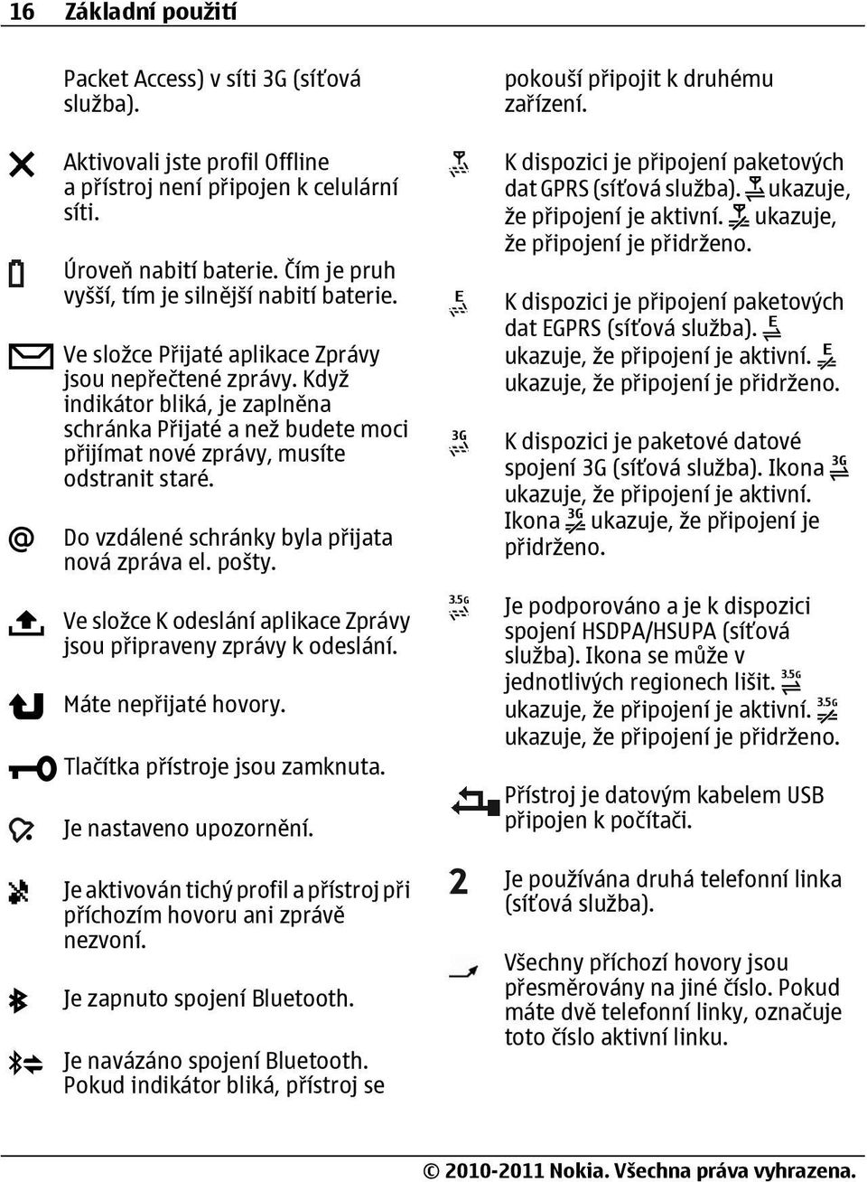 Když indikátor bliká, je zaplněna schránka Přijaté a než budete moci přijímat nové zprávy, musíte odstranit staré. Do vzdálené schránky byla přijata nová zpráva el. pošty.