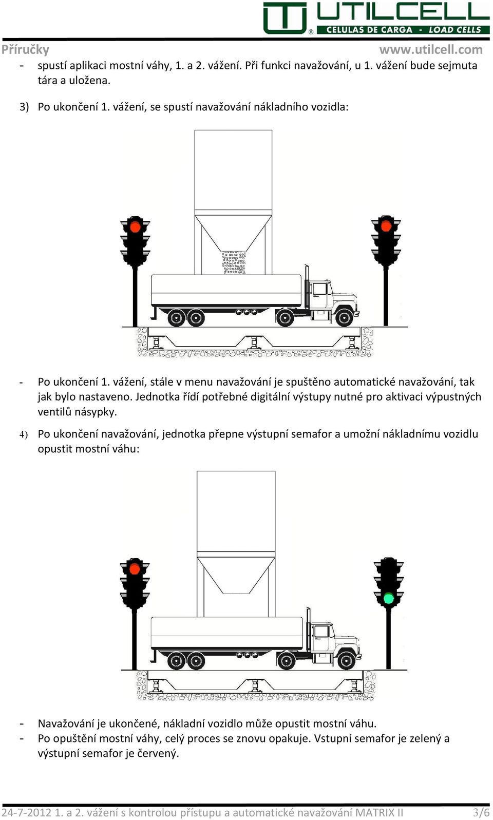 Jednotka řídí potřebné digitální výstupy nutné pro aktivaci výpustných ventilů násypky.