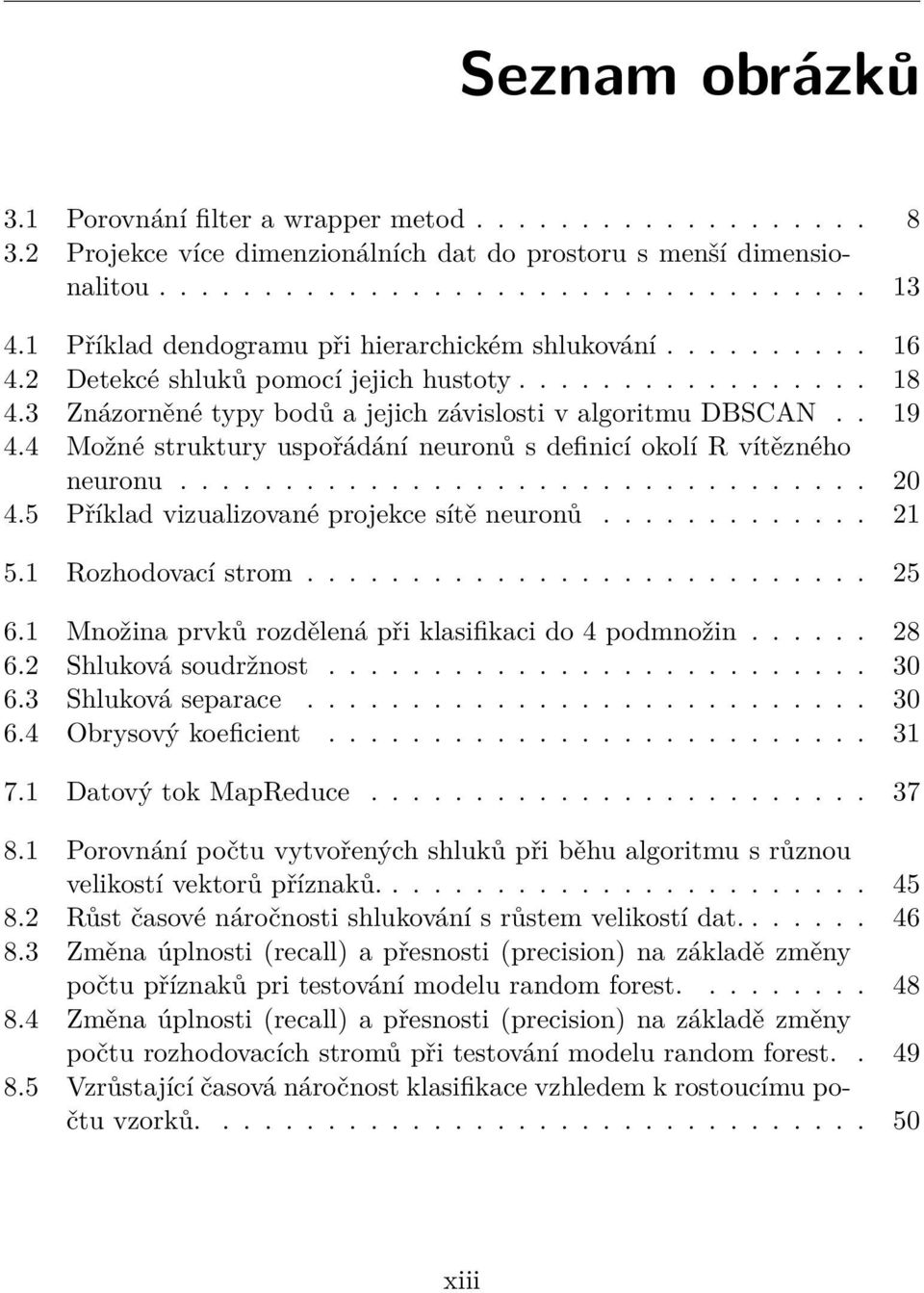 4 Možné struktury uspořádání neuronů s definicí okolí R vítězného neuronu................................. 20 4.5 Příklad vizualizované projekce sítě neuronů............. 21 5.1 Rozhodovací strom.