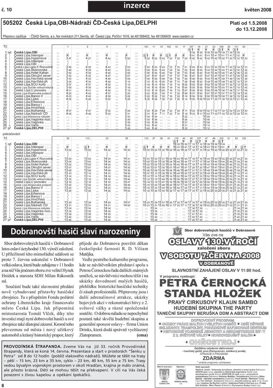 Součástí bude také slavnostní předání nově vybudované přístavby hasičské zbrojnice. Tu s přispěním Fondu požární ochrany Libereckého kraje financovalo město Česká Lípa.