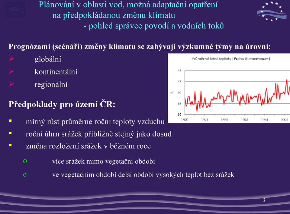 vzduchu roční úhrn srážek přibližně stejný jako dosud změna rozložení srážek v běžném