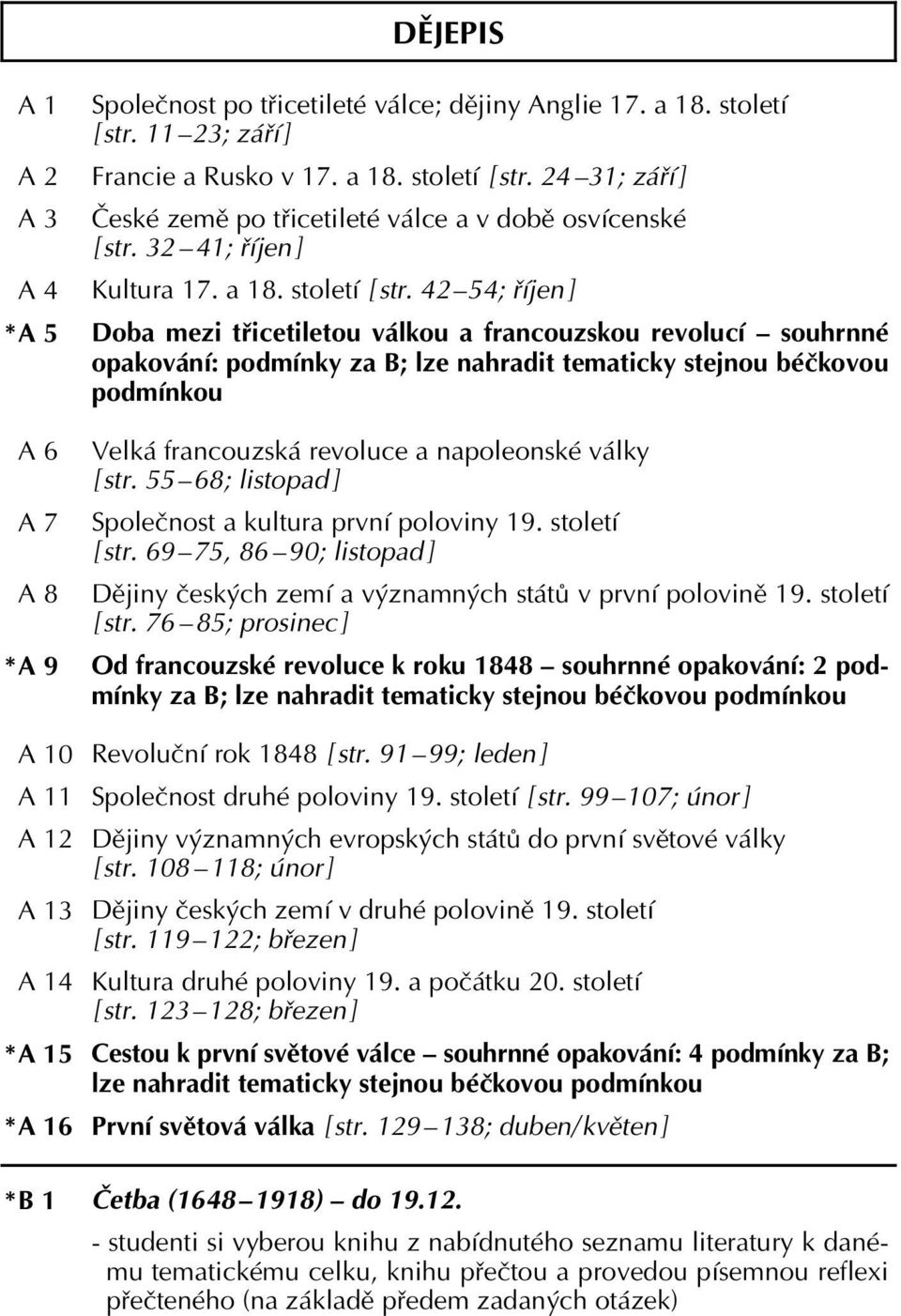 24 31; září ] České země po třicetileté válce a v době osvícenské [ str. 32 41; říjen ] Kultura 17.