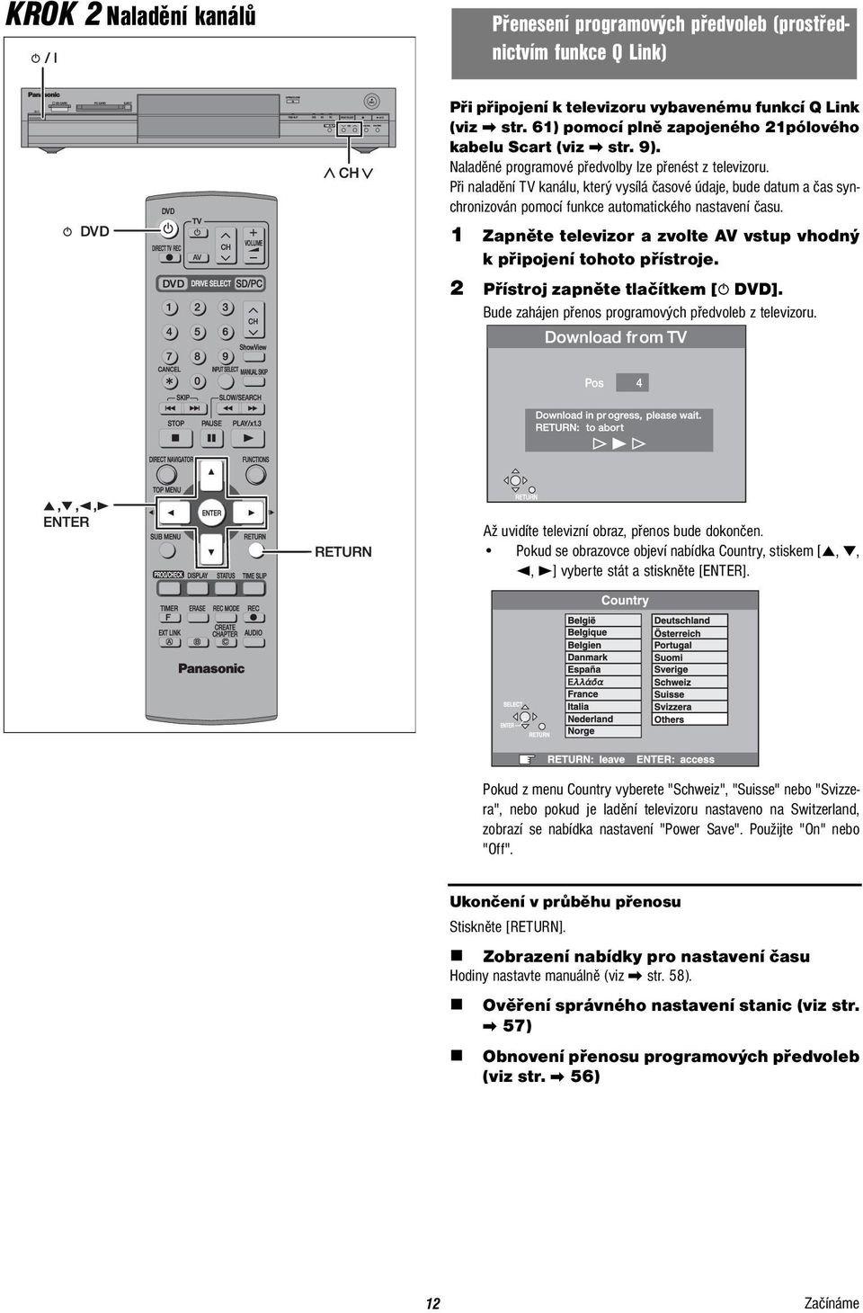 Při naladění TV kanálu, který vysílá časové údaje, bude datum a čas synchronizován pomocí funkce automatického nastavení času.