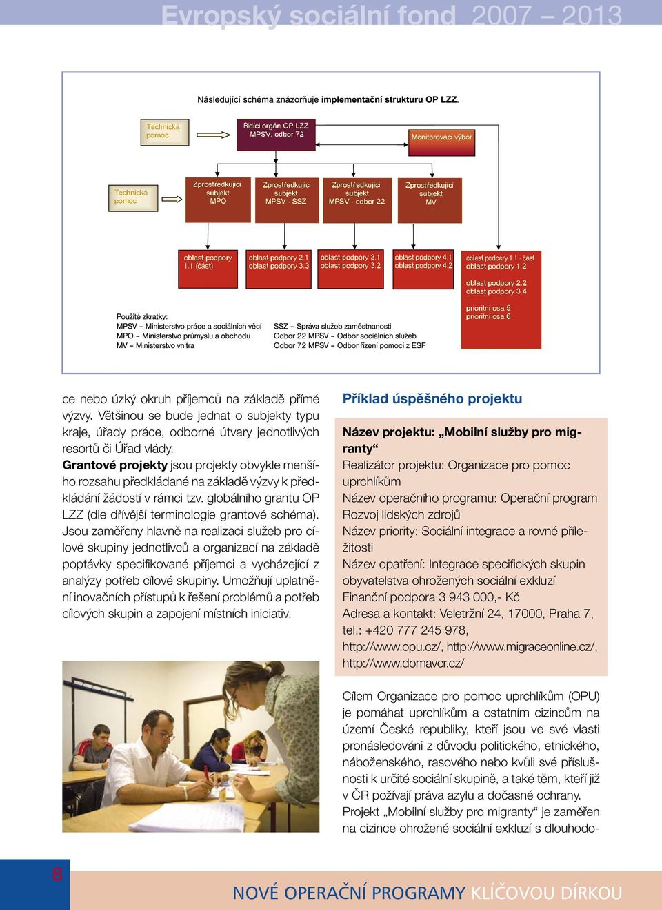 Jsou zaměřeny hlavně na realizaci služeb pro cílové skupiny jednotlivců a organizací na základě poptávky specifikované příjemci a vycházející z analýzy potřeb cílové skupiny.