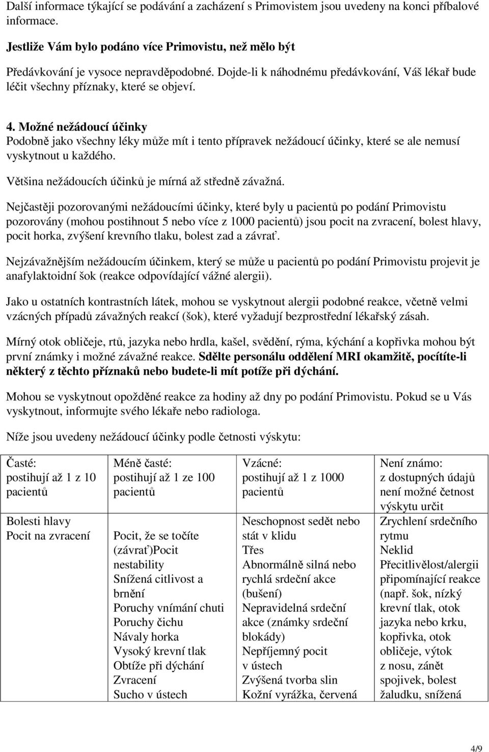 Možné nežádoucí účinky Podobně jako všechny léky může mít i tento přípravek nežádoucí účinky, které se ale nemusí vyskytnout u každého. Většina nežádoucích účinků je mírná až středně závažná.