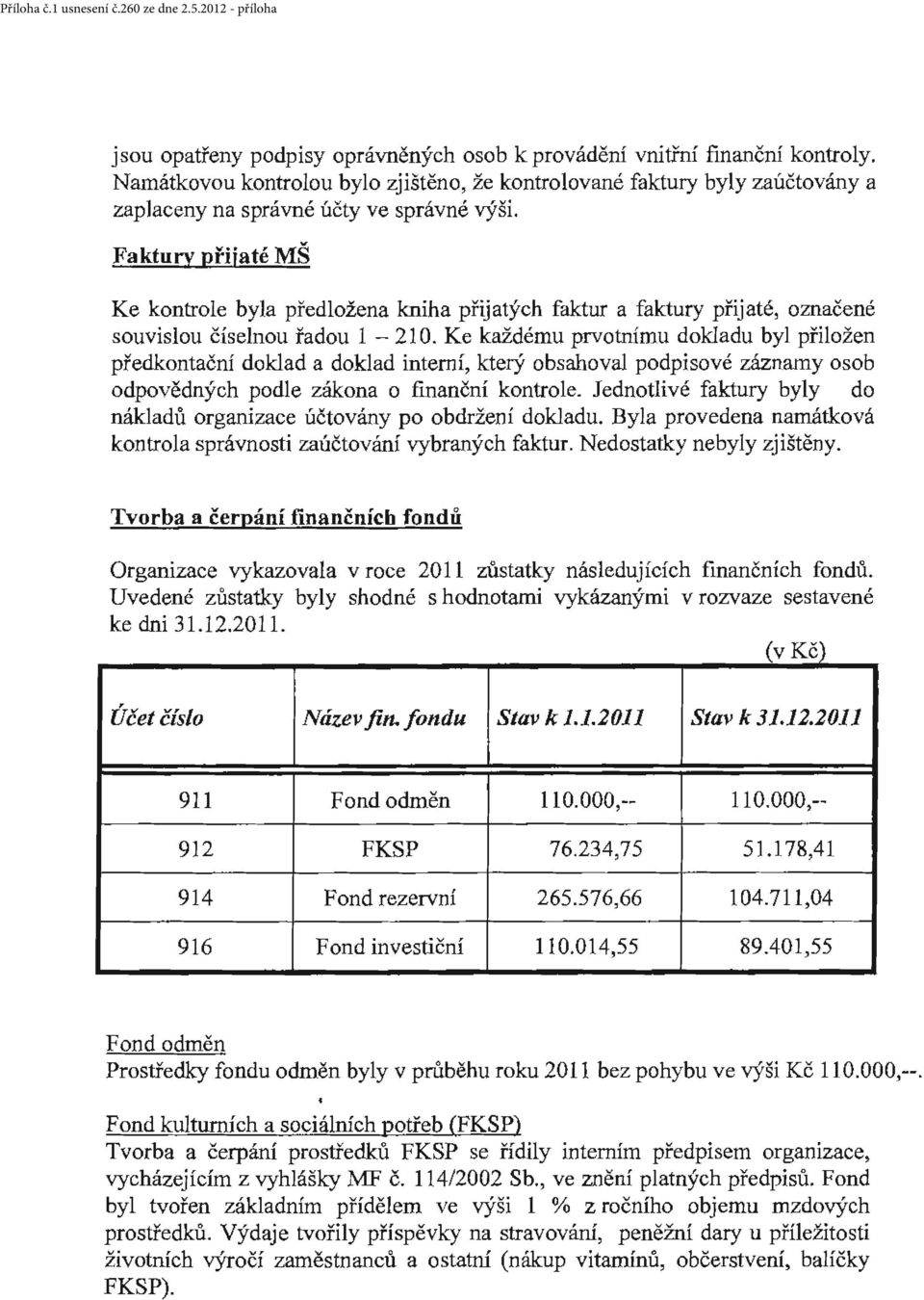 u dokladu byl přiložen předkontační doklad a doklad interní, který obsahoval podpisové záznamy osob odpovědných podle zákona o finanční kontrole.