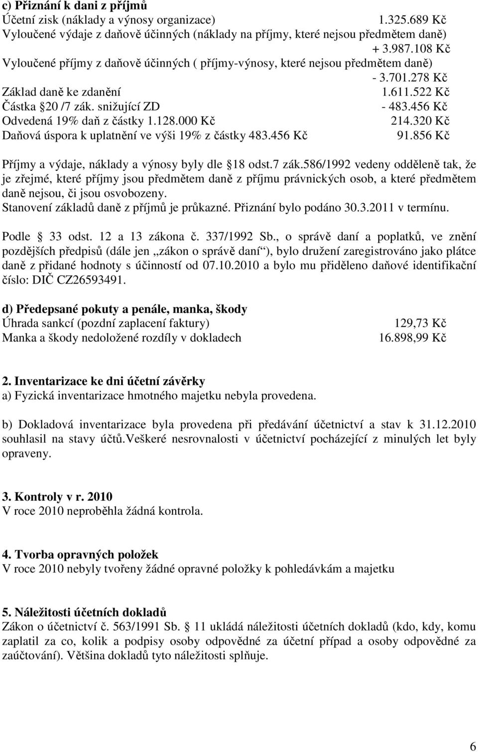 456 Kč Odvedená 19% daň z částky 1.128.000 Kč 214.320 Kč Daňová úspora k uplatnění ve výši 19% z částky 483.456 Kč 91.856 Kč Příjmy a výdaje, náklady a výnosy byly dle 18 odst.7 zák.