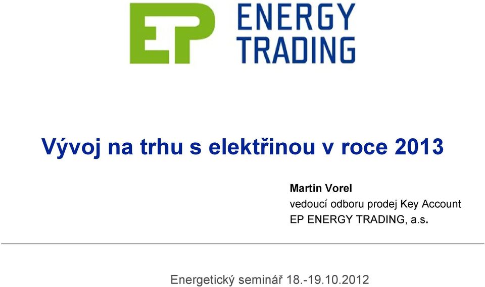 prodej Key Account EP ENERGY