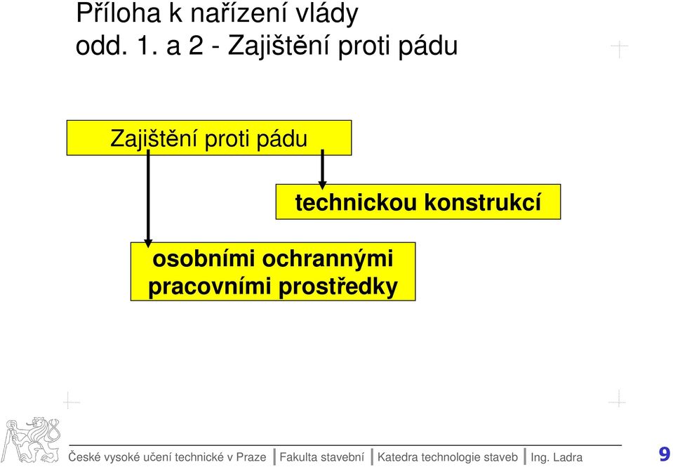 ochrannými pracovními prostředky technickou konstrukcí