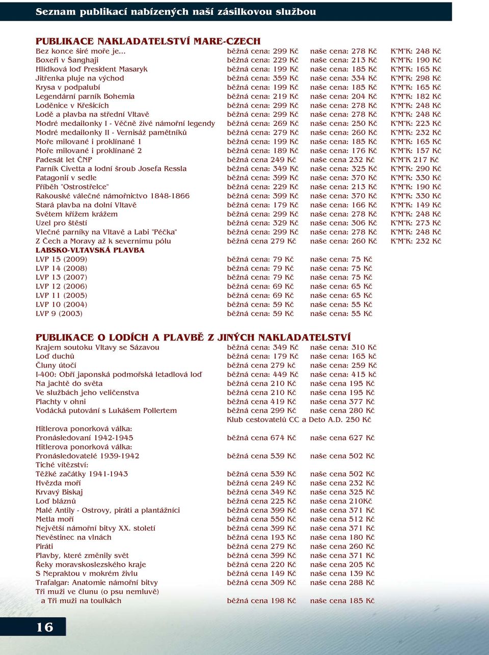 165 Kč Jitřenka pluje na východ běžná cena: 359 Kč naše cena: 334 Kč K"M"K: 298 Kč Krysa v podpalubí běžná cena: 199 Kč naše cena: 185 Kč K"M"K: 165 Kč Legendární parník Bohemia běžná cena: 219 Kč