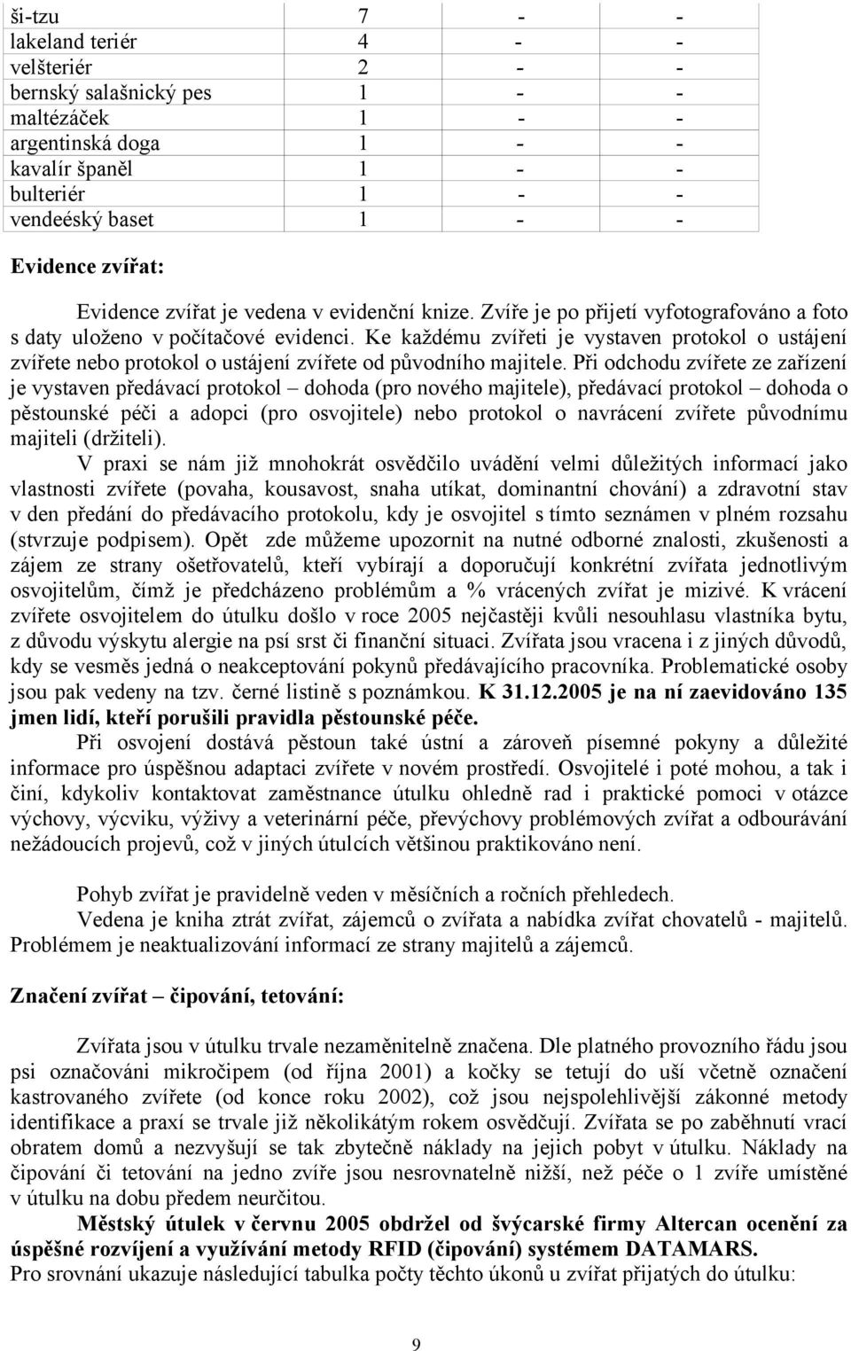 Ke každému zvířeti je vystaven protokol o ustájení zvířete nebo protokol o ustájení zvířete od původního majitele.