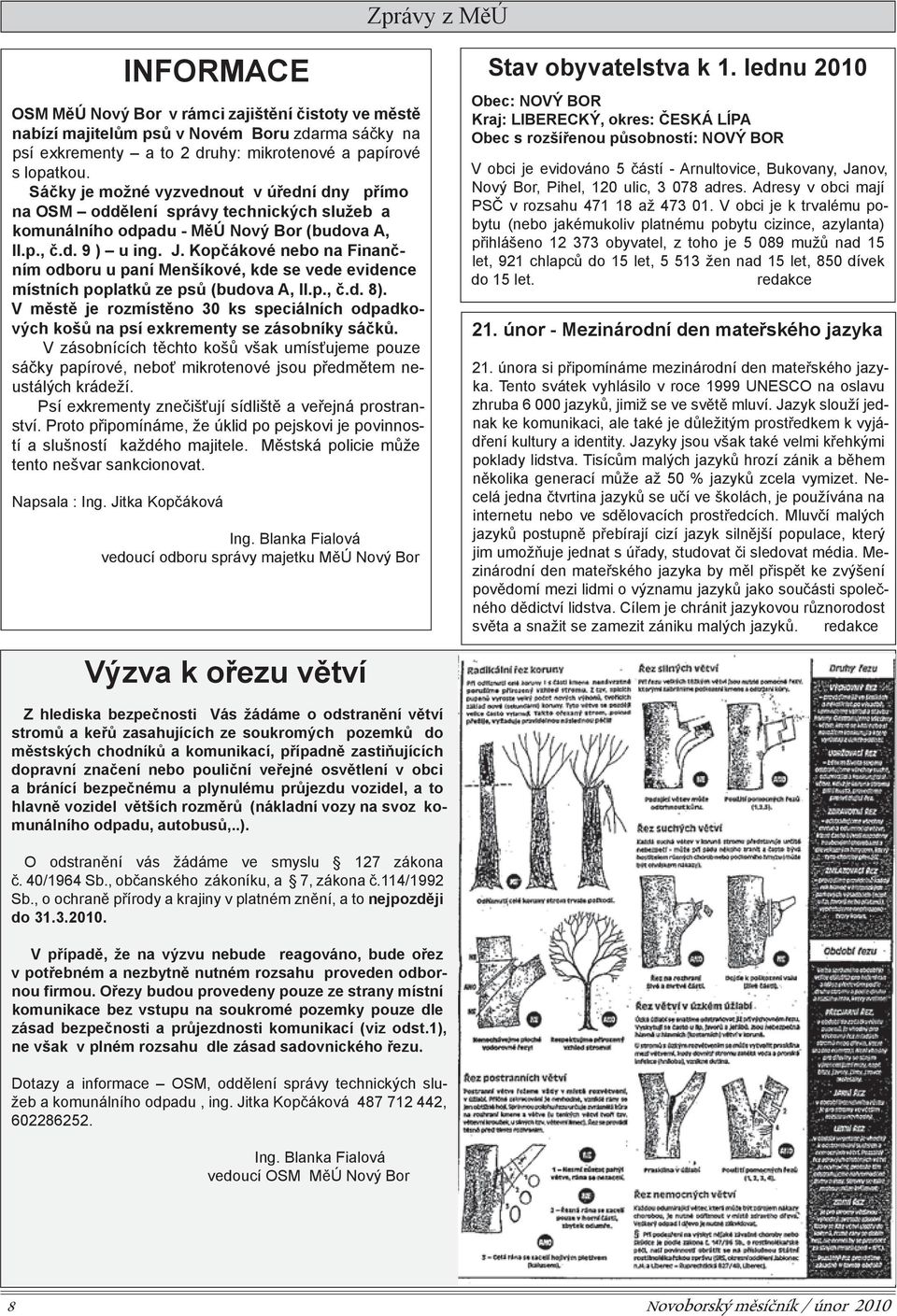 Kopčákové nebo na Finančním odboru u paní Menšíkové, kde se vede evidence místních poplatků ze psů (budova A, II.p., č.d. 8).