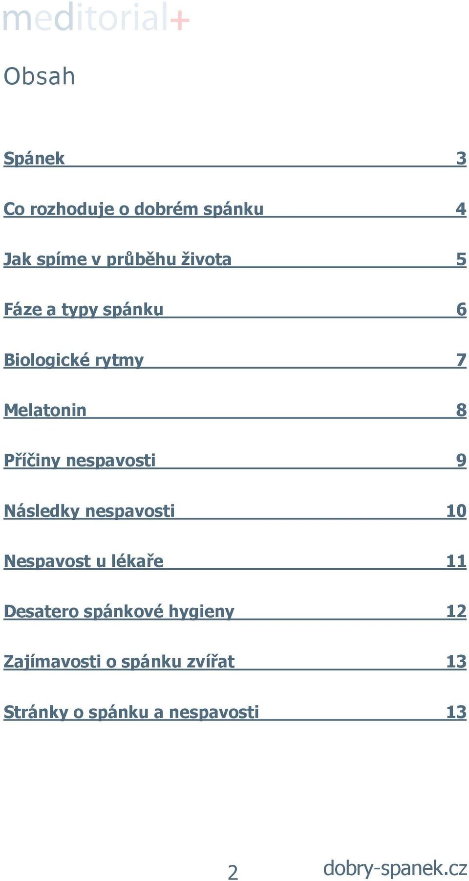 nespavosti 10 Nespavost u lékaře 11 Desatero spánkové hygieny 12 Zajímavosti o