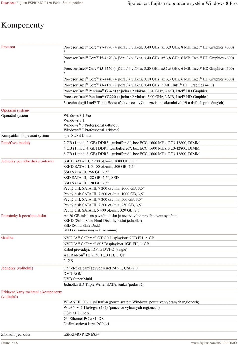 Graphics 4600) * Procesor Intel Core i5-4440 (4 jádra / 4 vlákna, 3,10 GHz, až 3,3 GHz, 6 MB, Intel HD Graphics 4600) Procesor Intel Core i3-4130 (2 jádra / 4 vlákna, 3,40 GHz, 3 MB, Intel HD