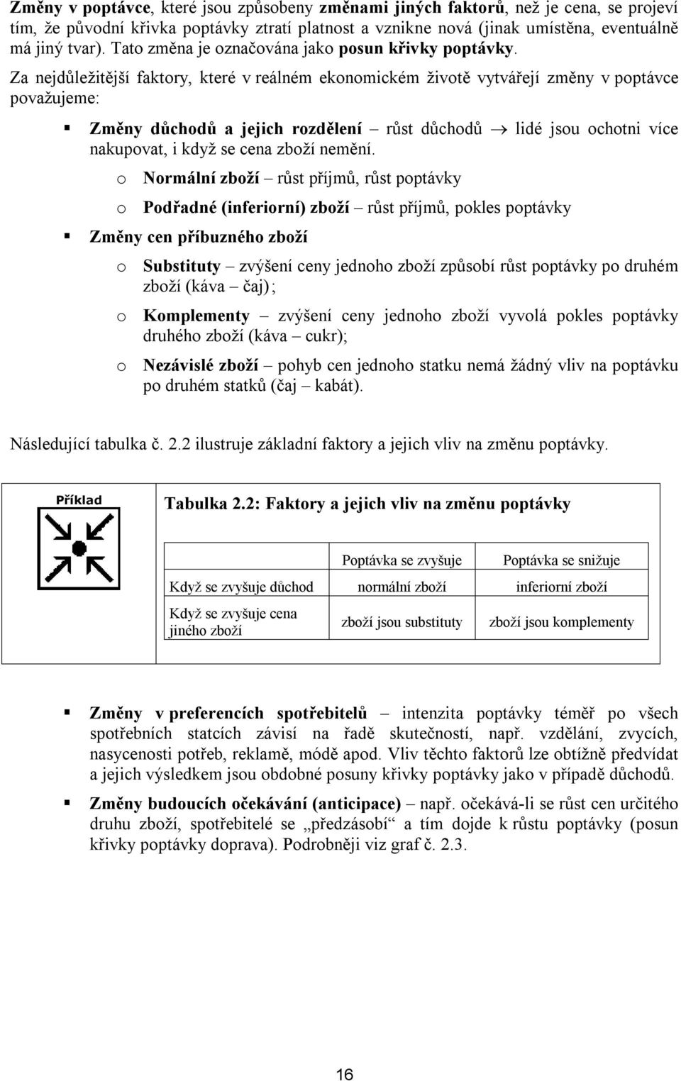 Za nejdůležitější faktory, které v reálném ekonomickém životě vytvářejí změny v poptávce považujeme: Změny důchodů a jejich rozdělení růst důchodů lidé jsou ochotni více nakupovat, i když se cena