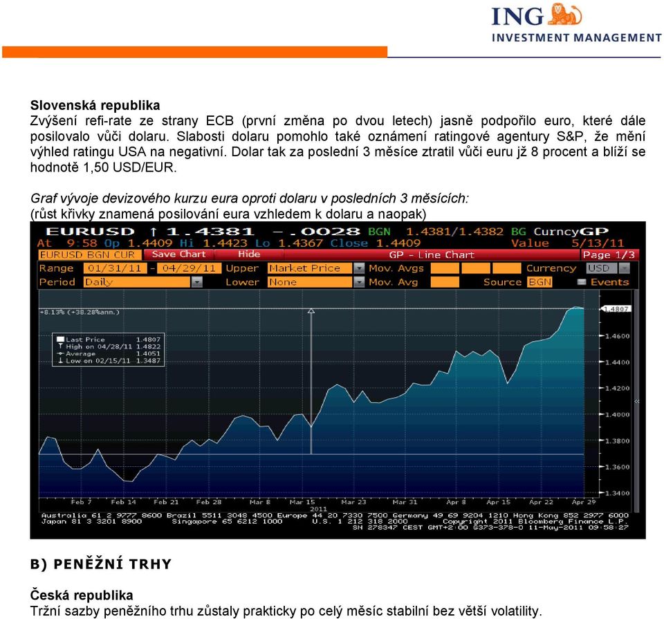 Dolar tak za poslední 3 měsíce ztratil vůči euru jž 8 procent a blíží se hodnotě 1,50 USD/EUR.