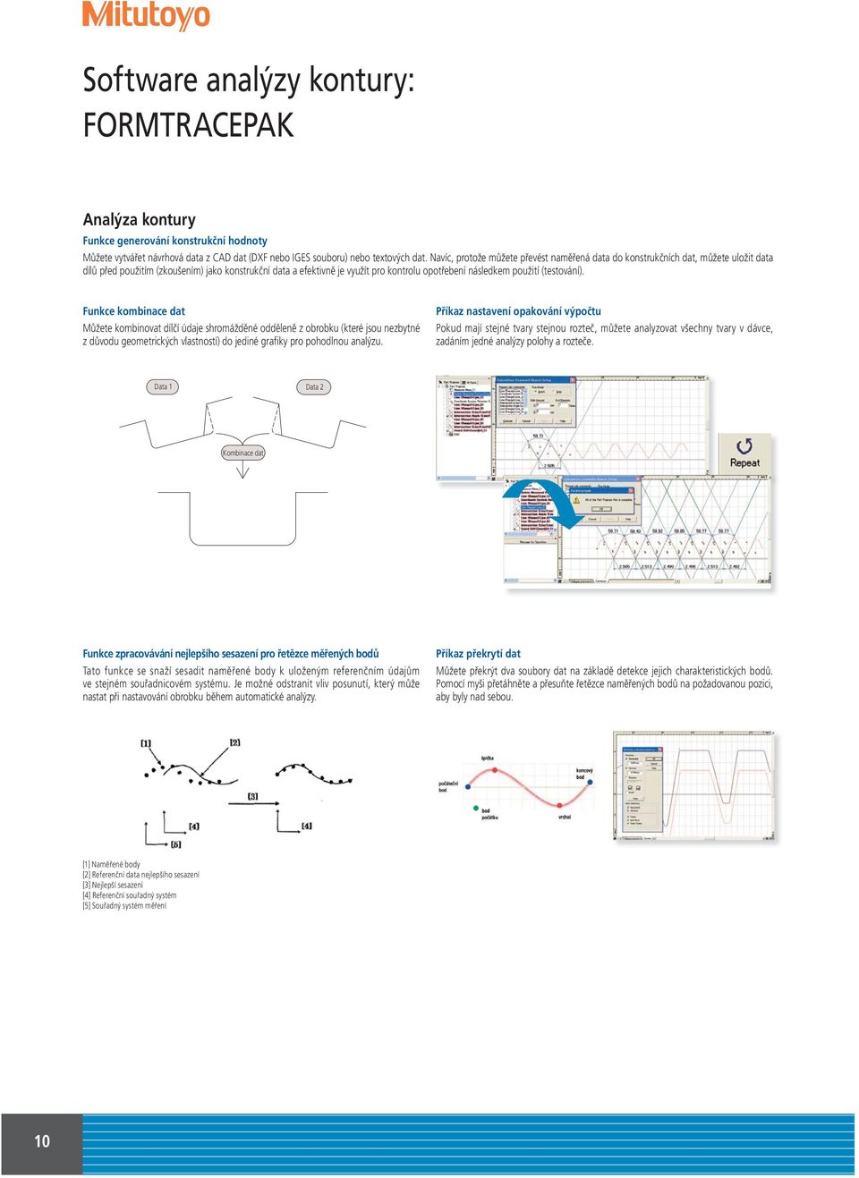 použití (testování). Funkce kombinace dat Můžete kombinovat dílčí údaje shromážděné odděleně z obrobku (které jsou nezbytné z důvodu geometrických vlastností) do jediné grafiky pro pohodlnou analýzu.