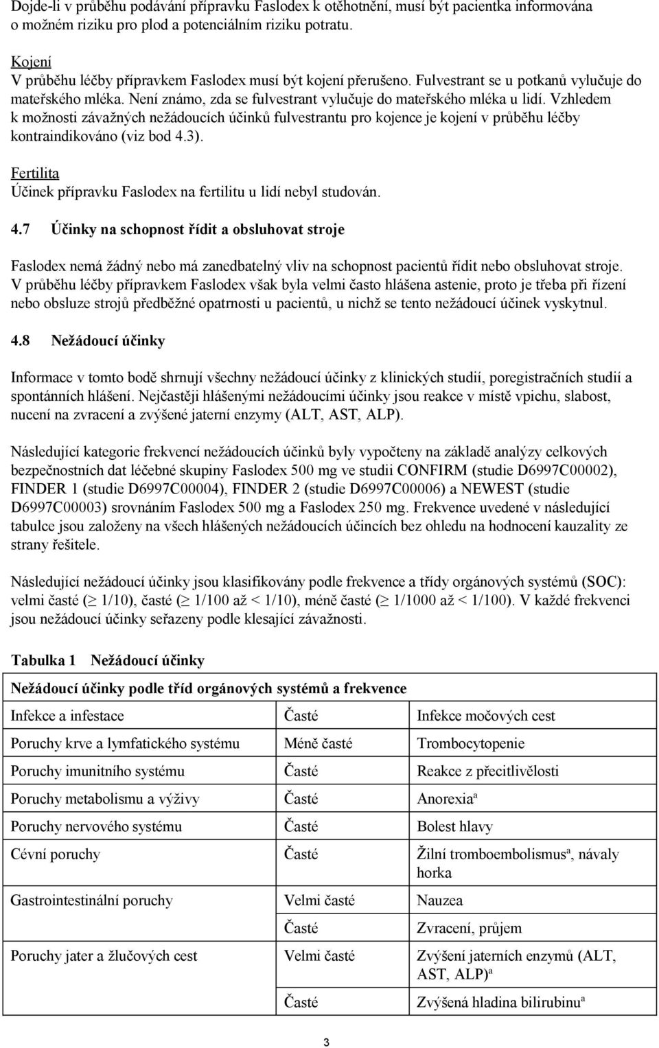 Vzhledem k možnosti závažných nežádoucích účinků fulvestrantu pro kojence je kojení v průběhu léčby kontraindikováno (viz bod 4.3).