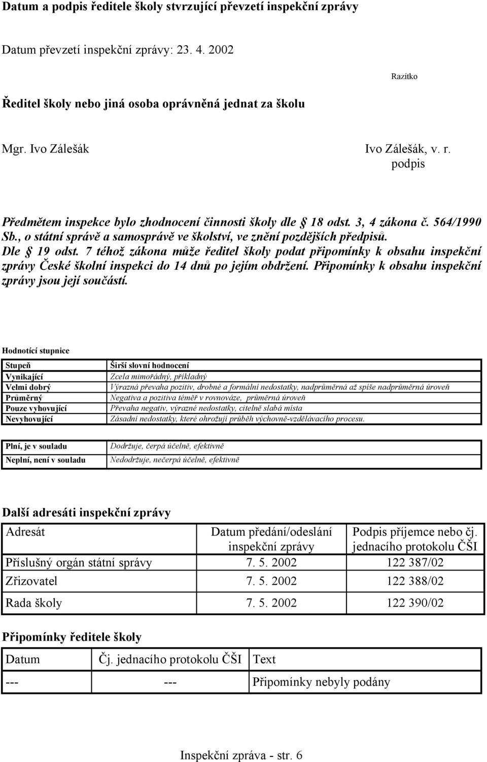 , o státní správě a samosprávě ve školství, ve znění pozdějších předpisů. Dle 19 odst.