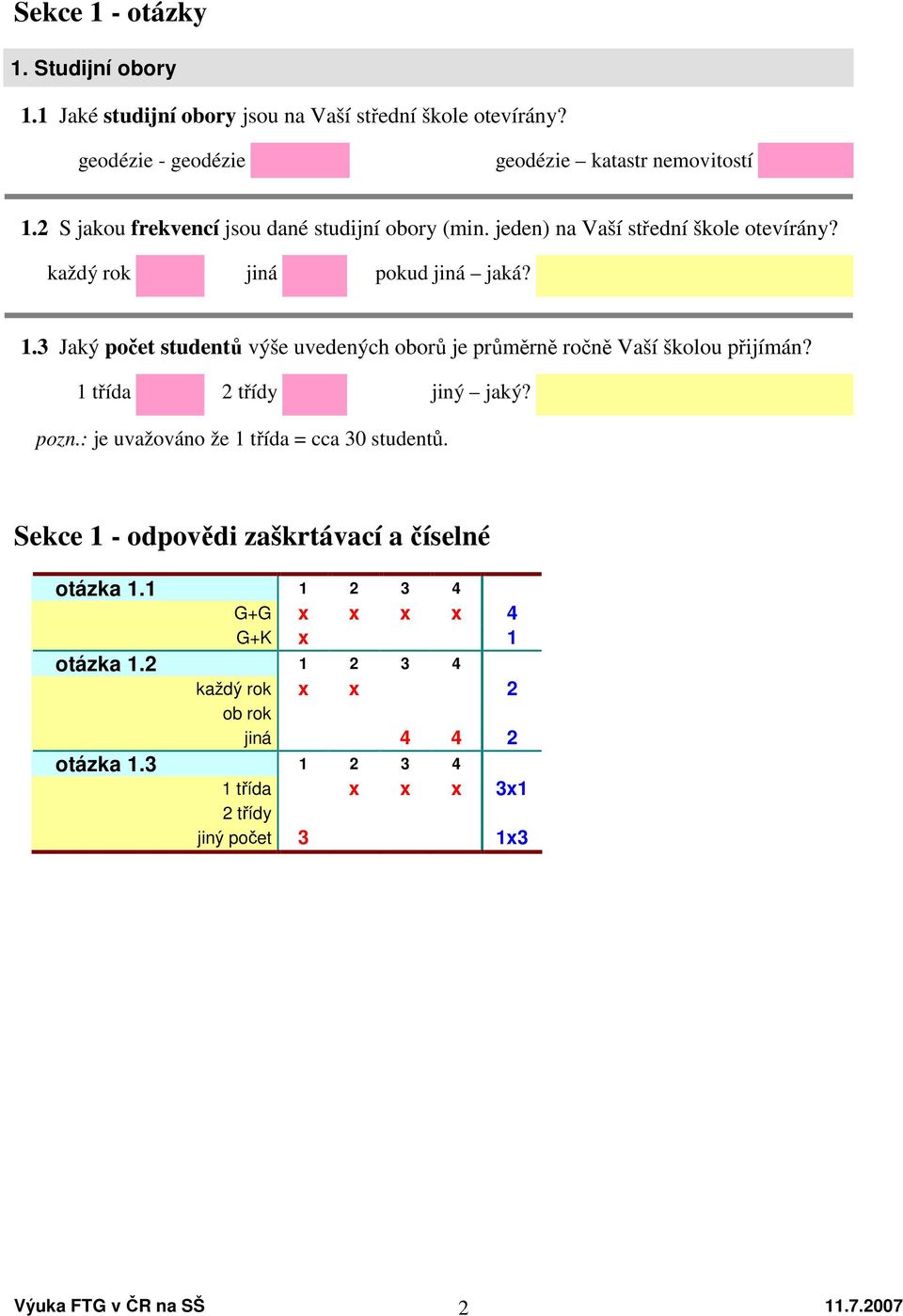 3 Jaký počet studentů výše uvedených oborů je průměrně ročně Vaší školou přijímán? 1 třída 2 třídy jiný jaký? pozn.: je uvažováno že 1 třída = cca 30 studentů.