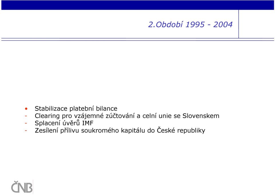 celní unie se Slovenskem - Splacení úvěrů IMF