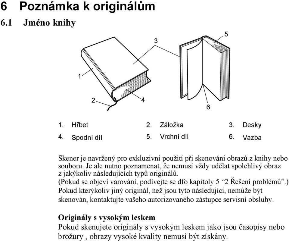 Je ale nutno poznamenat, že nemusí vždy udělat spolehlivý obraz z jakýkoliv následujících typů originálů.