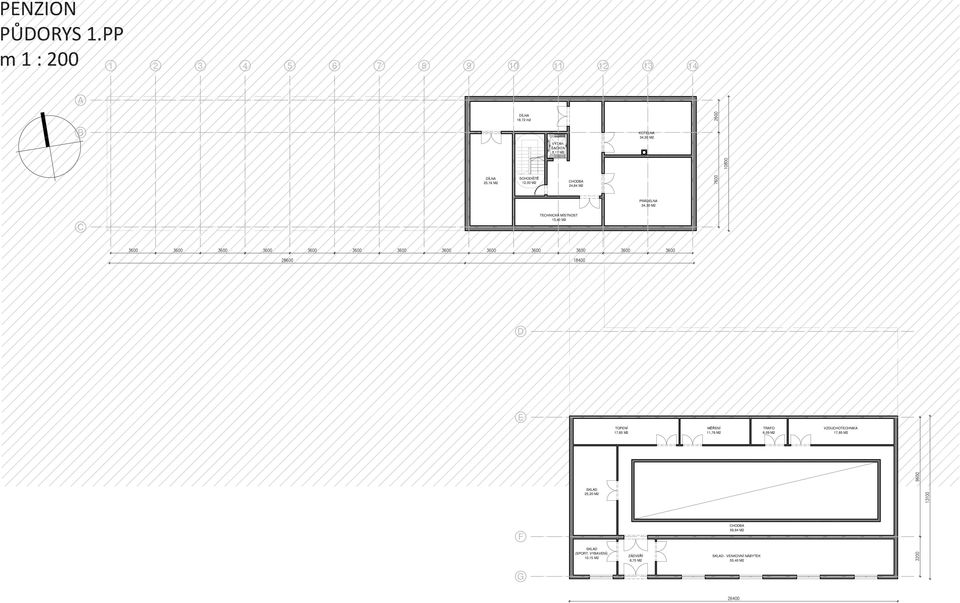 ŠACHTA 3,17 M2 DÍLNA 25,16 M2 SCHODIŠTĚ 12,00 M2 24,84 M2 PRÁDELNA 34,30 M2 C TECHNICKÁ MÍSTNOST