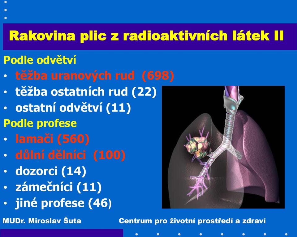 ostatní odvětví (11) Podle profese lamači (560) důlní