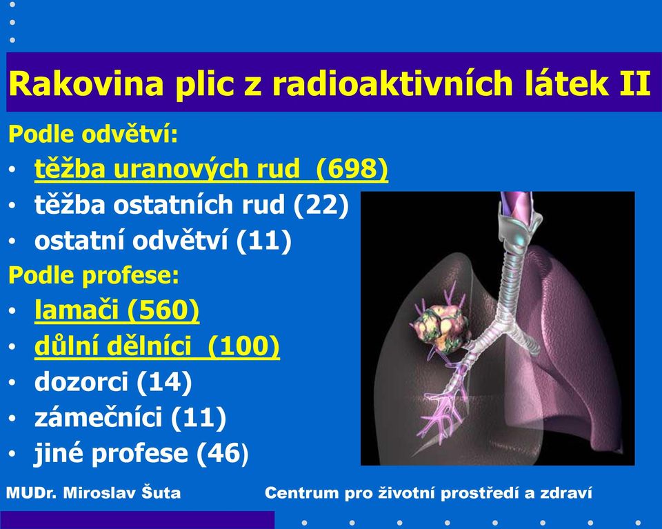 ostatní odvětví (11) Podle profese: lamači (560) důlní