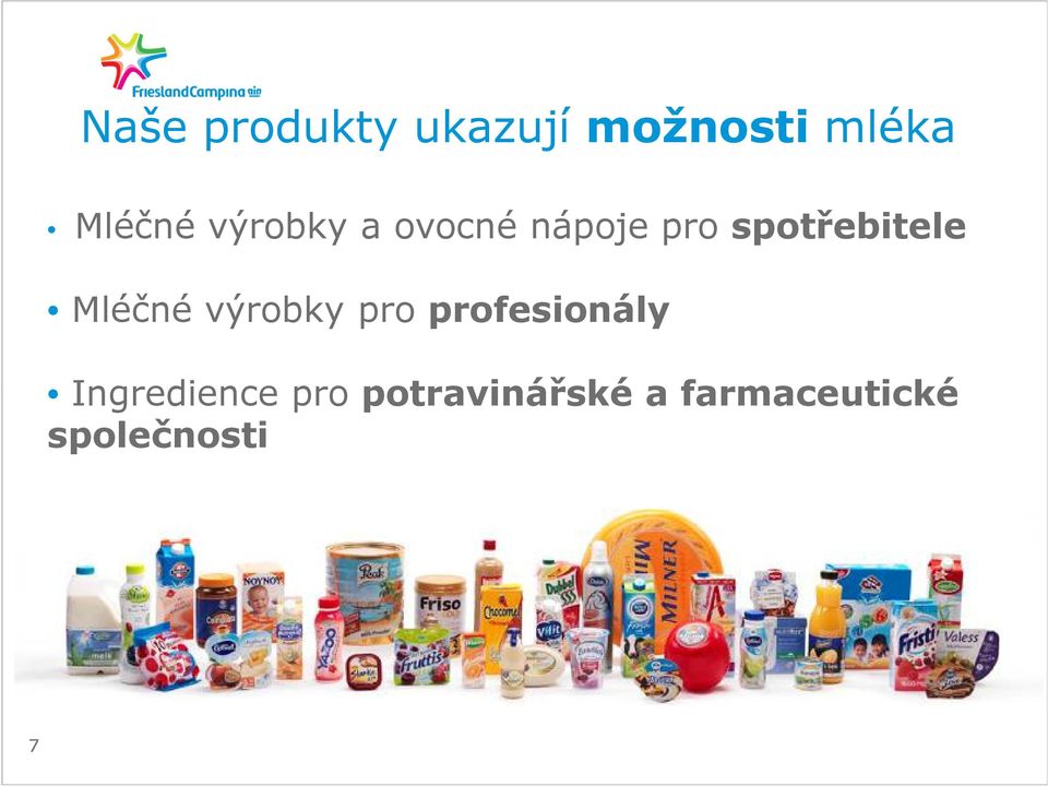 Mléčné výrobky pro profesionály Ingredience