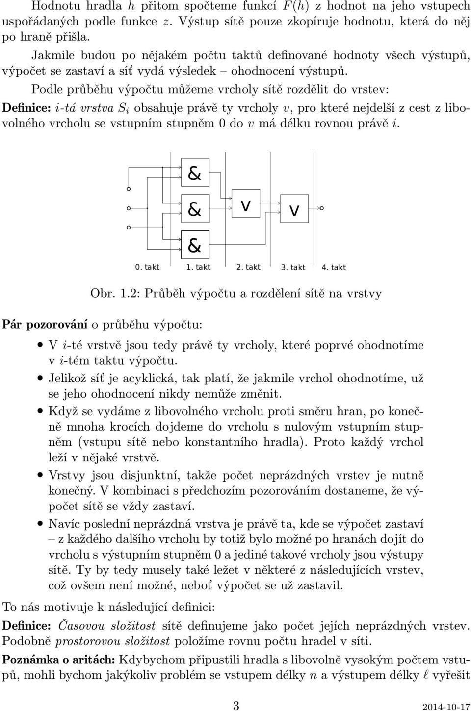 Podle průběhu výpočtu můžeme vrcholy sítě rozdělit do vrstev: Definice: i-tá vrstva S i obsahuje právě ty vrcholy v, pro které nejdelší z cest z libovolného vrcholu se vstupním stupněm 0 do v má